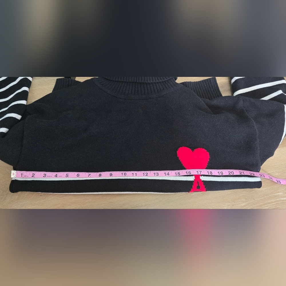 Ami De Coeur Striped Oversize Funnel Neck Sweater - Picture 9 of 9